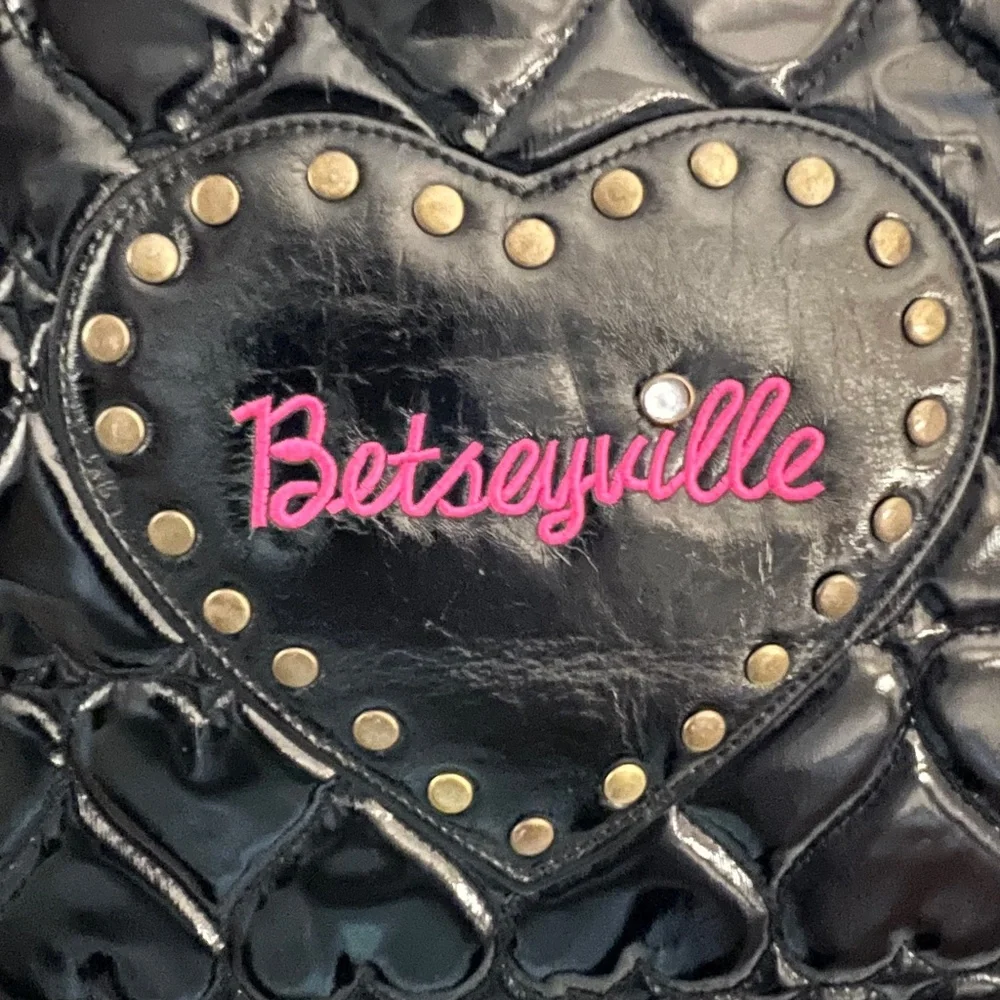 Betsey Johnson Betseyville Black Pleather Laptop Bag - Fits 15